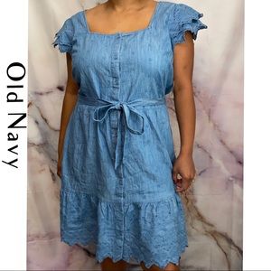 Old Navy Womens A Line Dress Blue Mini Boho XL New